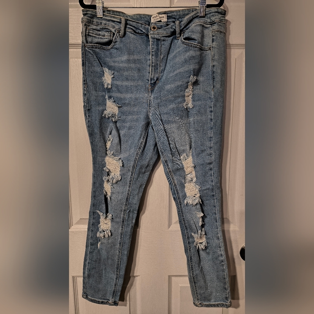 Wax Jean Sz 14 Distressed Light Blue Jeans